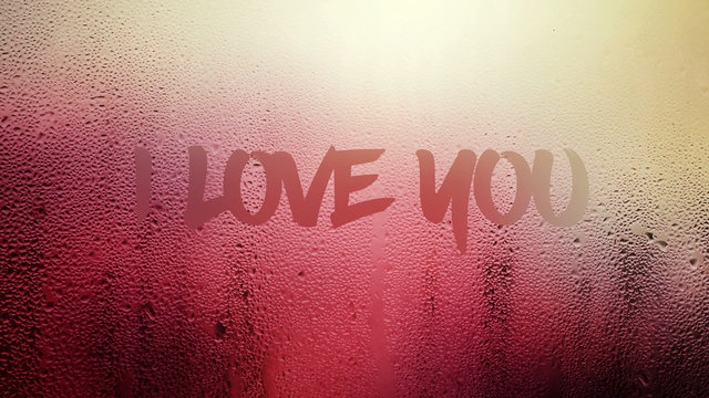 Recognition in love on the steamy glass.