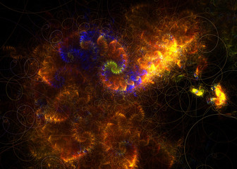  Abstract Shining Curl  Background - Fractal Art