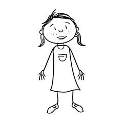 cute girl drawing icon vector illustration design