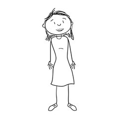 cute woman drawing character vector illustration design