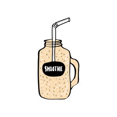 Smoothie keeps healthy diet. Organic fresh juice shake as cocktail drink