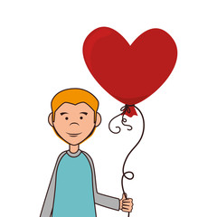 man with heart avatar character isolated icon vector illustration design