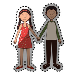 Cute couple in love vector illustration design