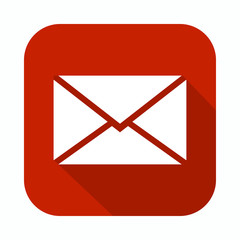 Envelope, mail long shadow flat icon vector illustration.