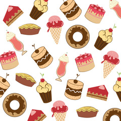 sweet dessert pattern background vector illustration design