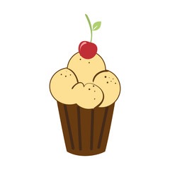 delicious cupcake sweet icon vector illustration design