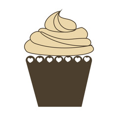delicious cupcake sweet icon vector illustration design