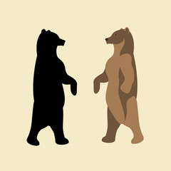 Bear  vector illustration style Flat