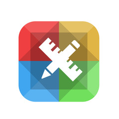 Fototapeta premium Origami App Button