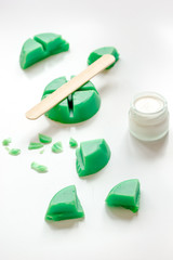 wax for depilation on white background