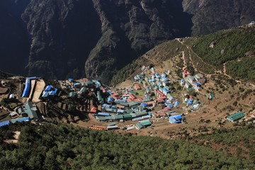 Fototapeta premium Namche Bazar, village in the Everest National Park