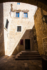 Fototapeta na wymiar The stone streets of the old city of Dubrovnik, Croatia
