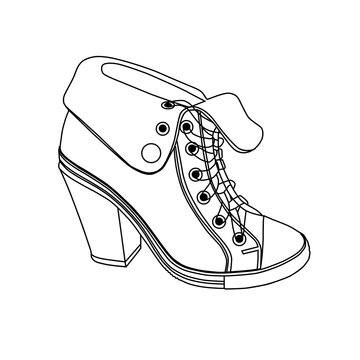 one female sneaker with heel, vector, illustration