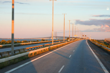 Fototapeta na wymiar the Oresund Bridge,Malmo, Sweden