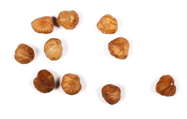 hazelnuts isolated on white background