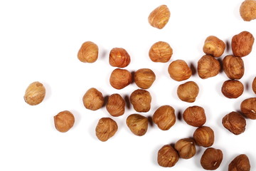 hazelnuts isolated on white background
