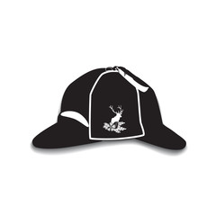 Vector illustration of deerstalker hat in flat style