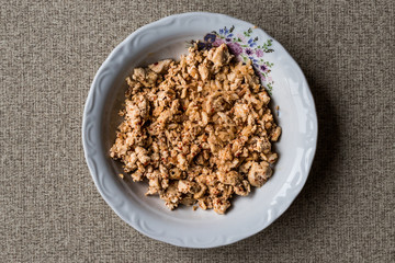 Turkish roasted chicken pieces / tavuk kavurma