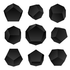vector glossy platonic solids set.