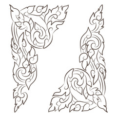 vector illustration of traditional Thai ornament on white backgr