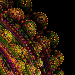  Abstract Fractal Filigreed  Pattern on Black  Background - Fractal Art
