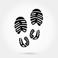 pair footprints of classic sneakers, vector, illustration,