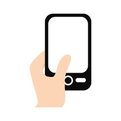 hand touch smart phone vector illustration eps 10