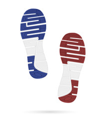 pair footprints of classic sneakers, vector, illustration,