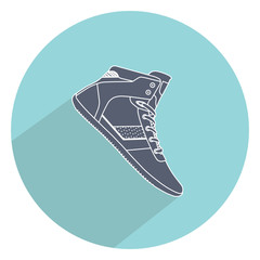 one classic hi-top with laces, vector, illustration,