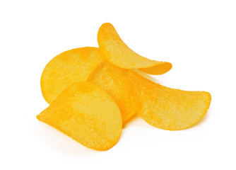 Fototapeta na wymiar potato chips isolated on white background