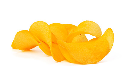 potato chips isolated on white background
