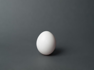An egg on gray background