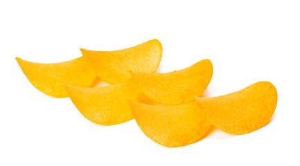 potato chips isolated on white background