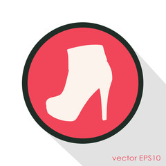 sign of fashionable female high heel boot, vector, illustration