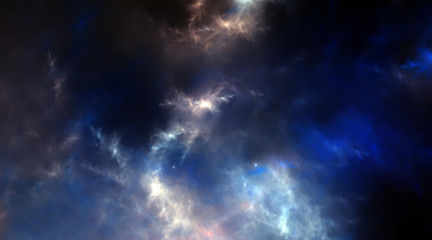 Obraz na płótnie Canvas Fractal Blue Thunderclouds - Fractal Background 