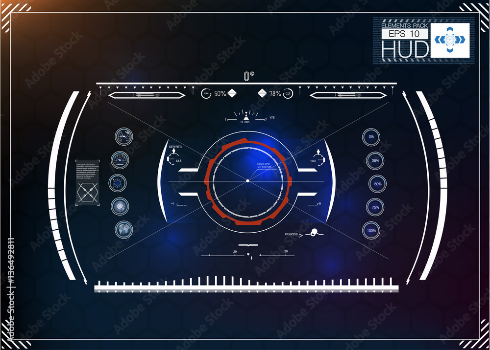 Poster hud background. dashboard spacecraft. the sight is fantastic. futuristic user interface. abstract fu