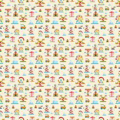 Attraction seamless pattern vector