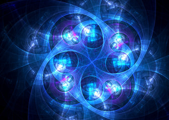 Obraz premium SteamPunk Fractal Background - Clockwork Mechanism Fractal Art