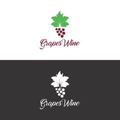 grape wine logo in vector