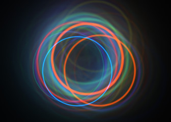 Neon Shining Rings - Fractal Art
