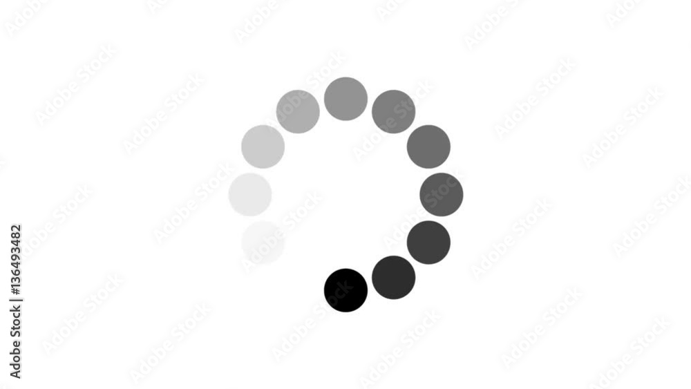 Poster animation - loading circle icon on white background with alpha channel. 4k video.