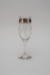 empty wine glass on a white background
