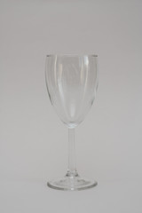 empty wine glass on a white background