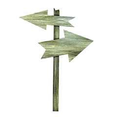 Battered wooden sign -  3D illustration