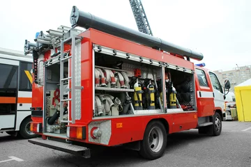 Foto op Canvas Special fire-fighting vehicle outdoors © Africa Studio