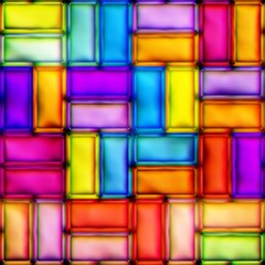 Bright repeating stained glass geometric pattern