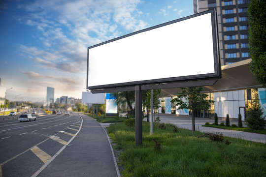 Banner billboard mockup for advertising in city useful for design