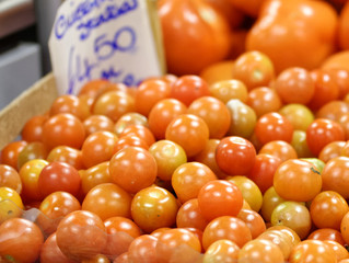 detail of tomato at market