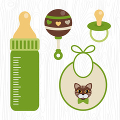 vector unisex baby shower set of design elements
