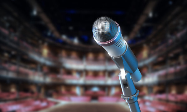 Microphone on stage in the theatre